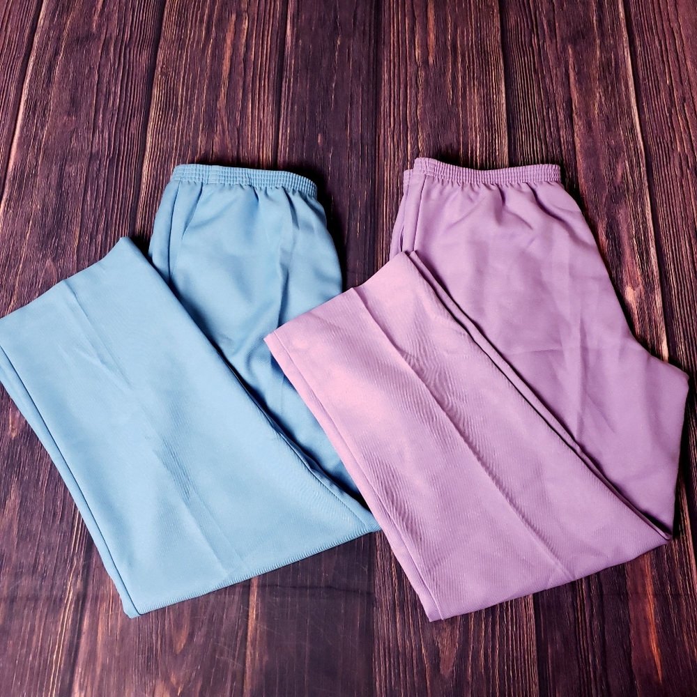 Alfred Dunner Classic Women's Pull On Pants Size 16 Two Pair